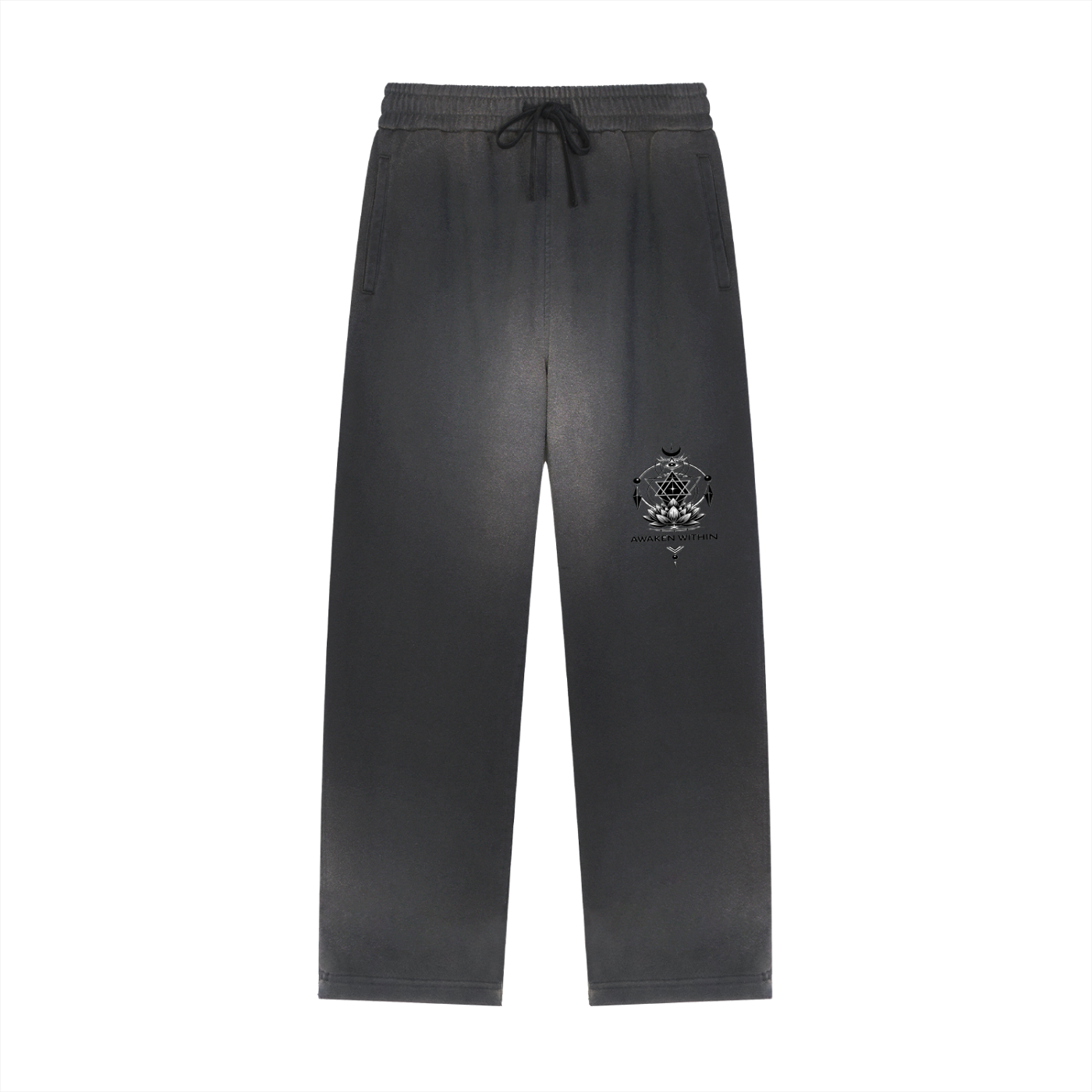 Sun Fade Raw Edge Straight-Leg Sweatpants