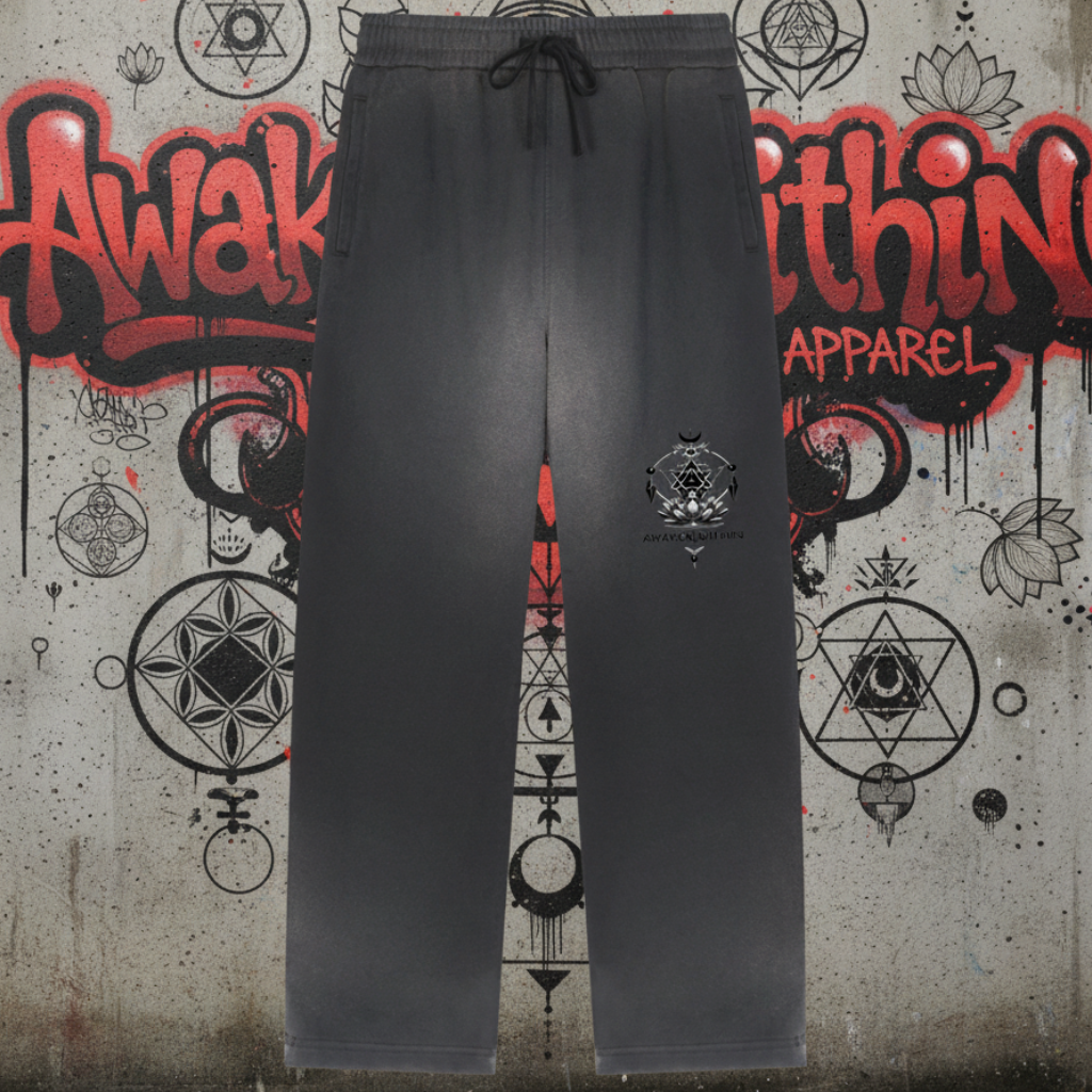 AWA Sun Fade Raw Edge Straight Leg Sweatpants