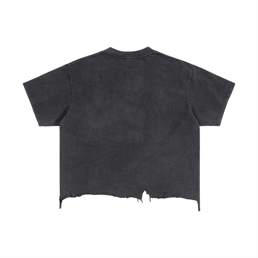 Awaken Within Apparel Sacred Logo- Vintage Wash Boxy Distressed Hem T-Shirt