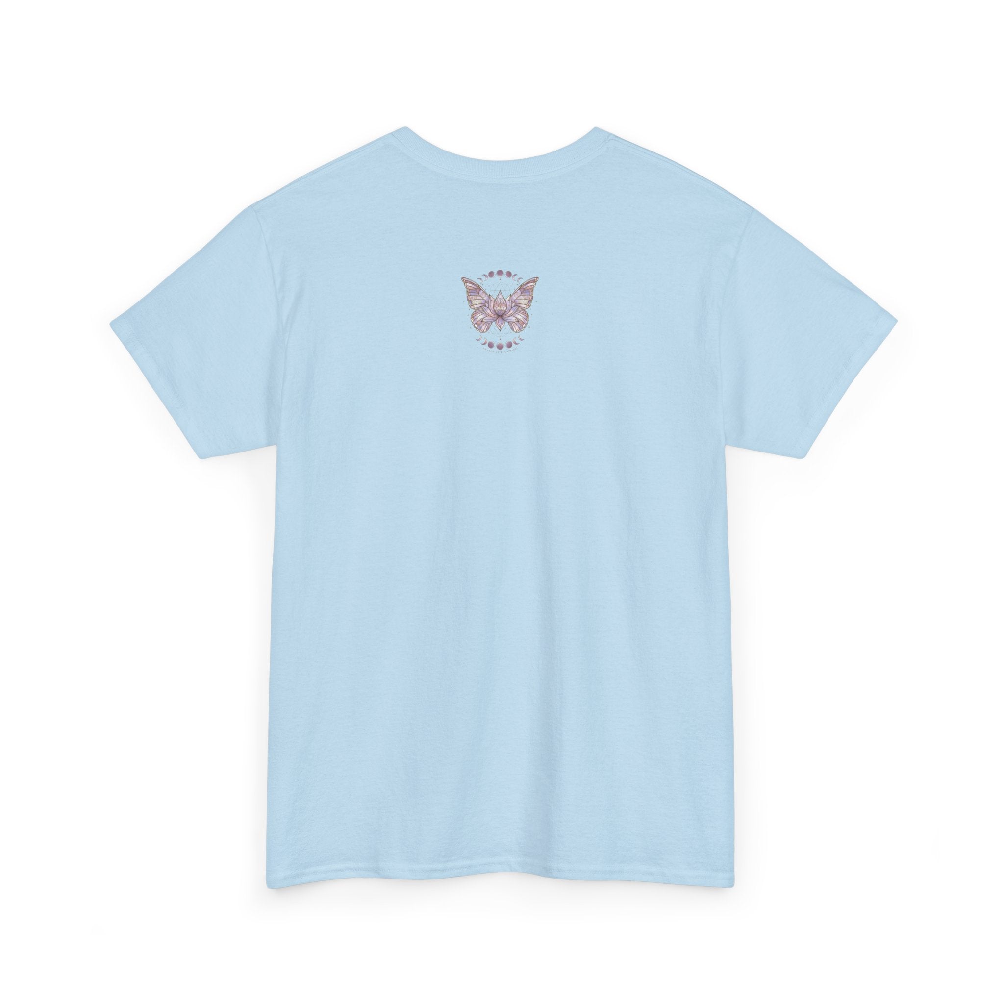 Mystic Moon Butterfly Tee — Floral Lotus Moth Tee for Spiritual & Boho Style
