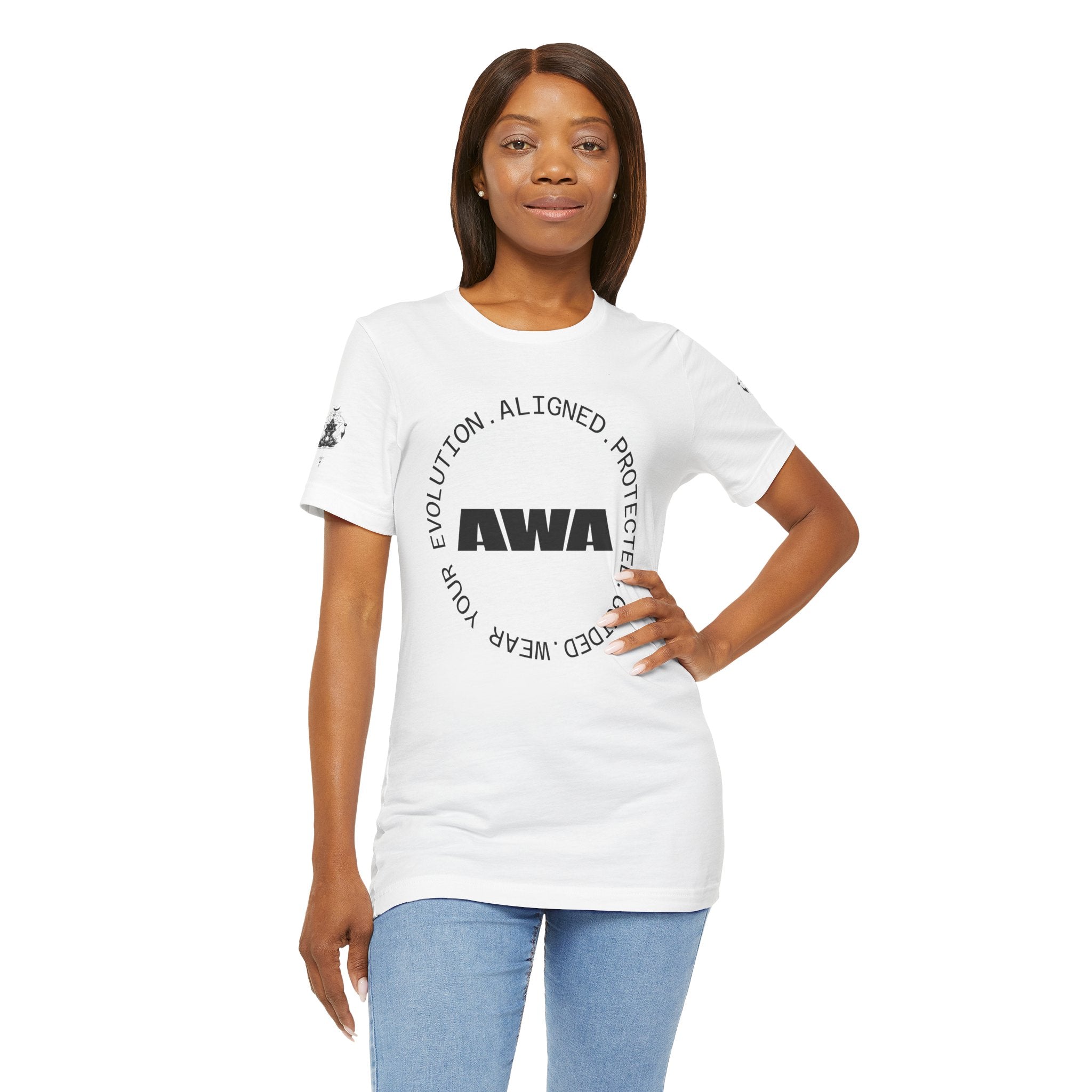AWA Circle Logo Tee — Minimalist Brand Graphic T-Shirt