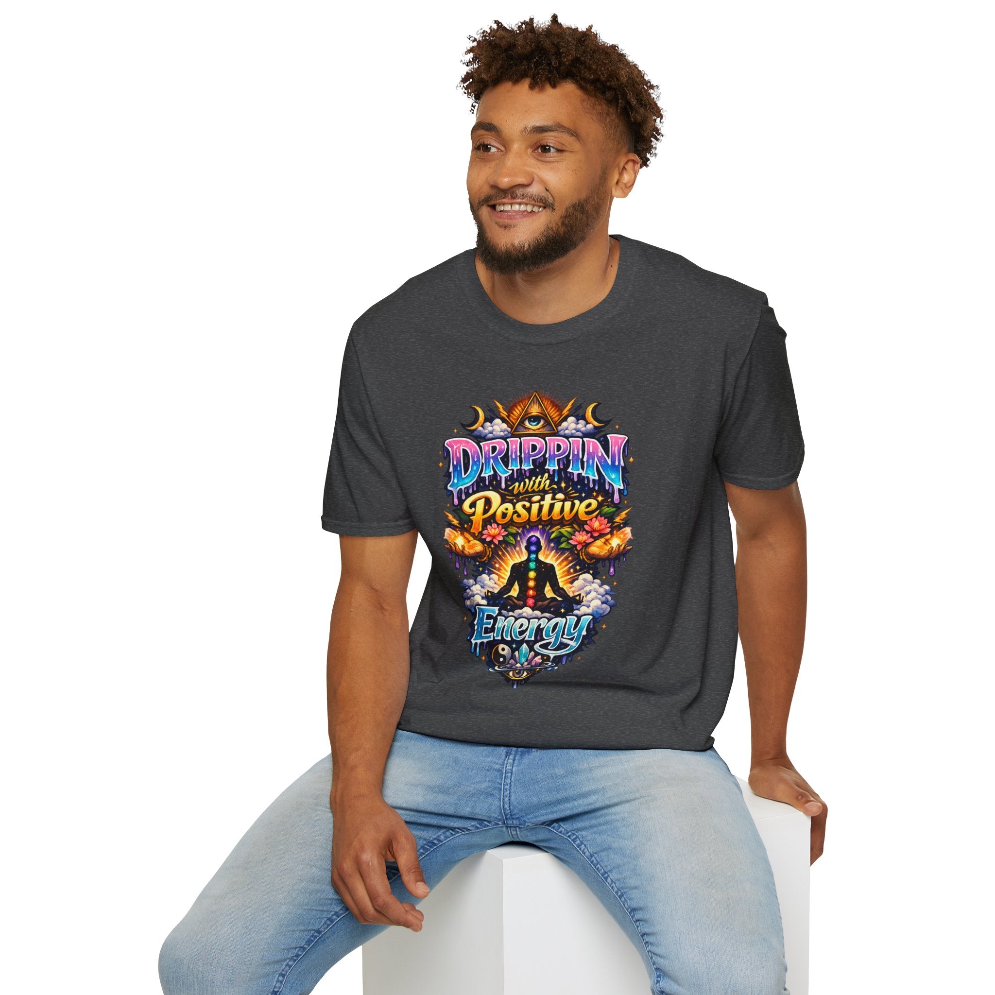Positive Energy T-Shirt — 'Drippin' with Positive' Psychedelic Graphic Tee