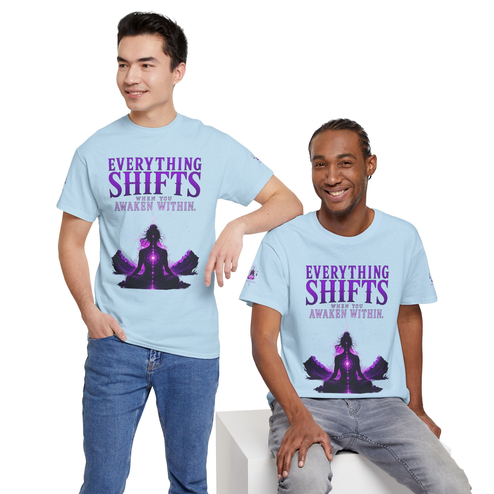 Spiritual Meditation T-Shirt — "Everything Shifts When You Awaken Within" Yoga Tee - Awaken Within Apparel