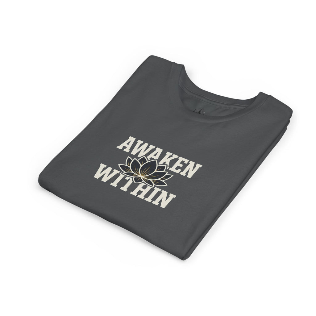 Youth Tee — "Awaken Within" Lotus Front & "It's a New Day" Back Inspirational Shirt