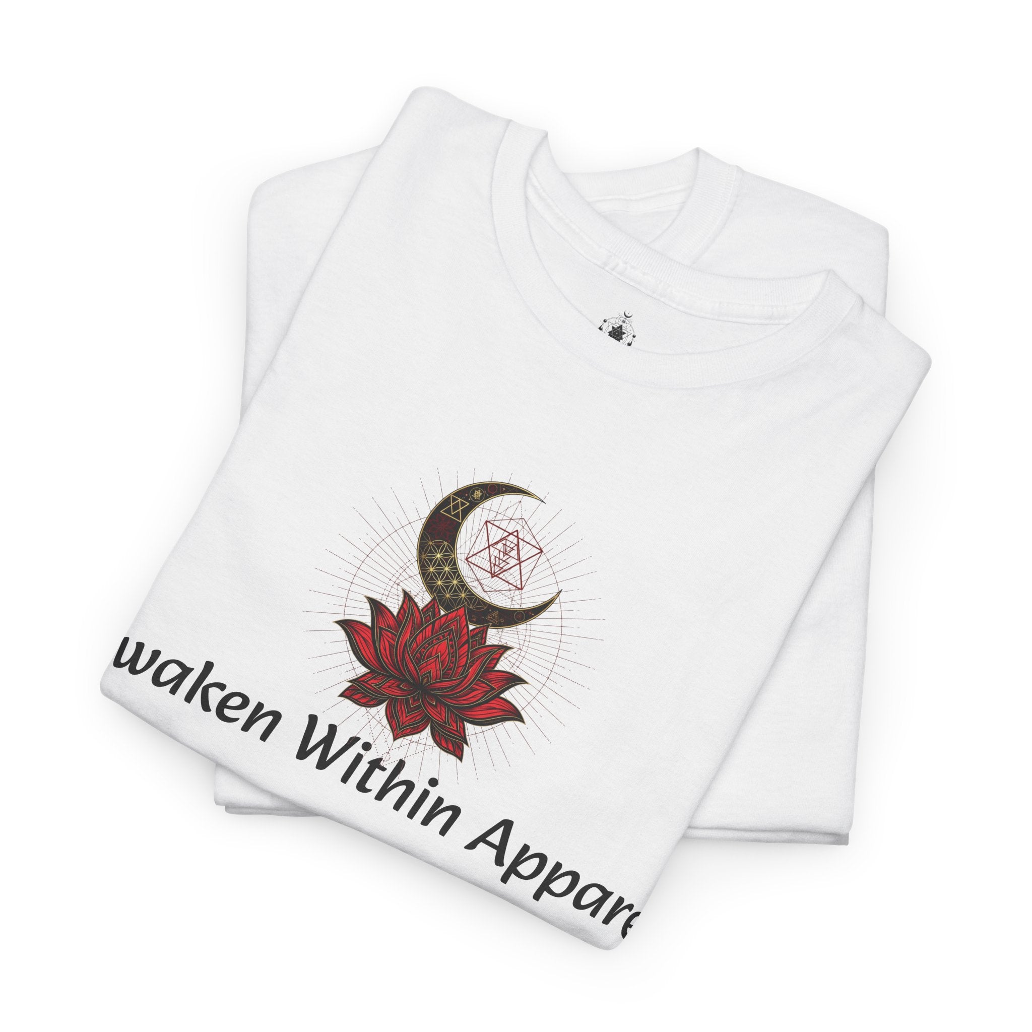 Awaken Within Apparel Tee — Crescent Moon & Sun Spiritual Graphic T-Shirt