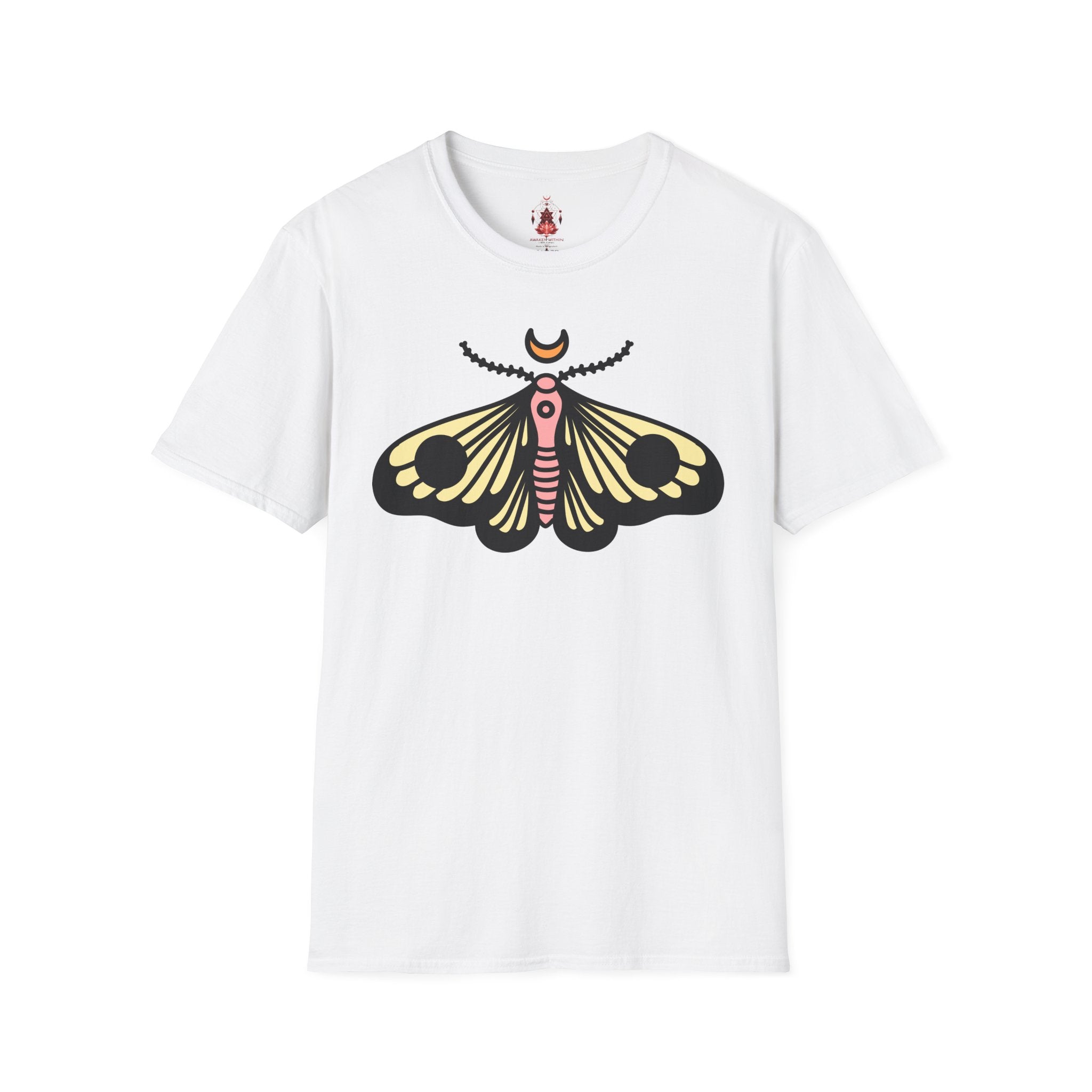 Moth & Crescent Moon T‑Shirt — 'Be Good Do Good' Graphic Tee