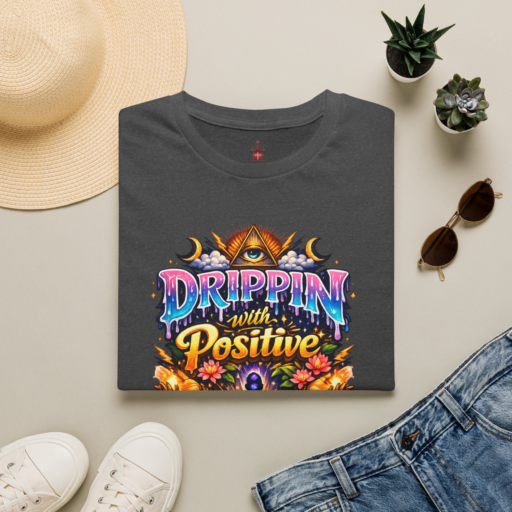 Positive Energy T-Shirt — 'Drippin' with Positive' Psychedelic Graphic Tee