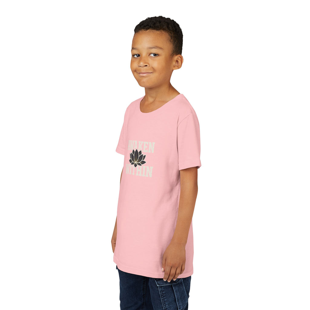 Youth Tee — "Awaken Within" Lotus Front & "It's a New Day" Back Inspirational Shirt