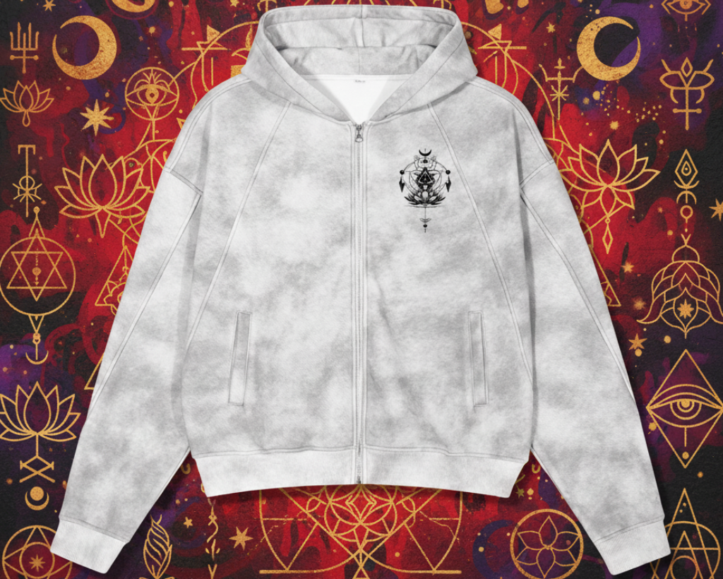 Awaken Within Apparel Dirty Washed Zip-Up Fleece Hoodie