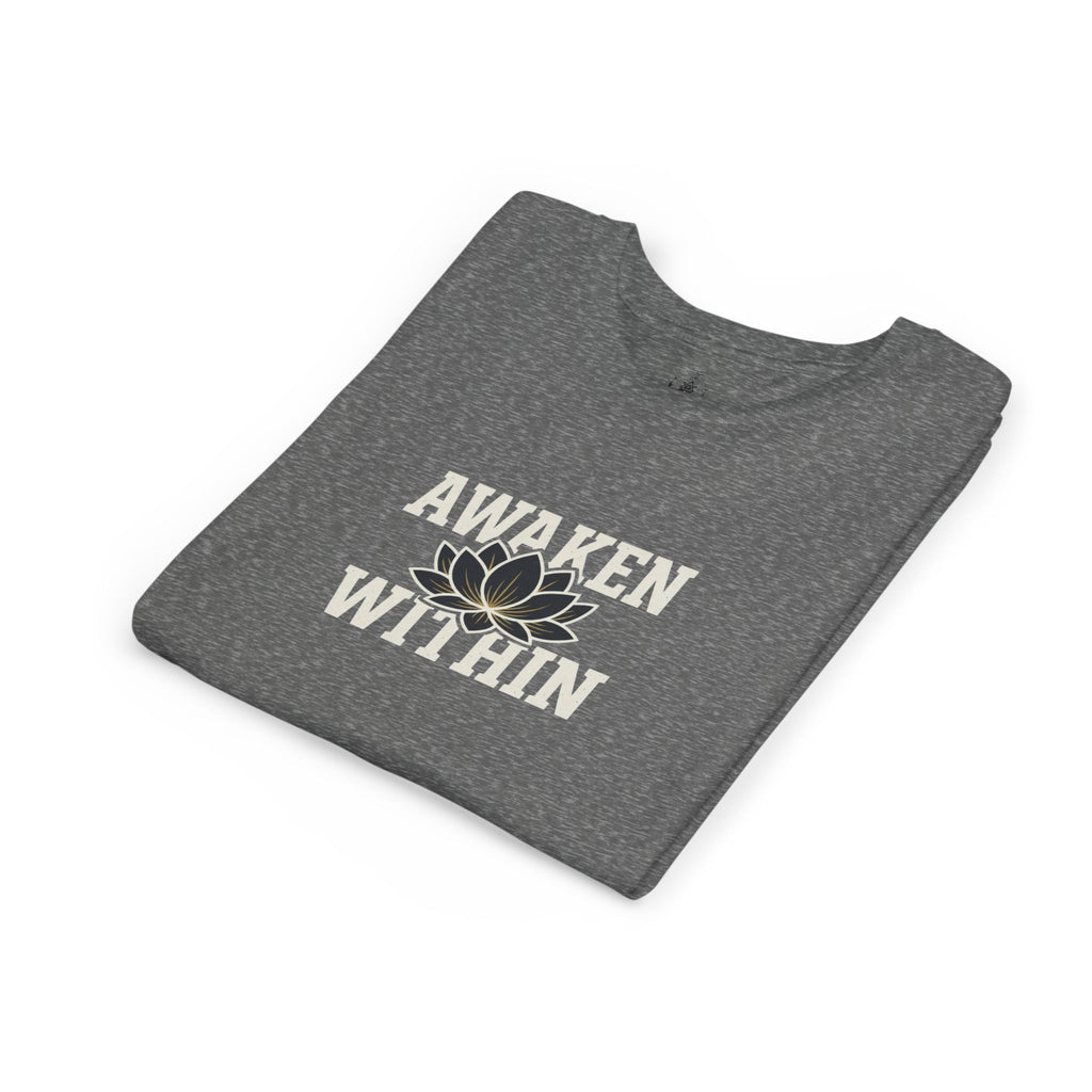 Youth Tee — "Awaken Within" Lotus Front & "It's a New Day" Back Inspirational Shirt