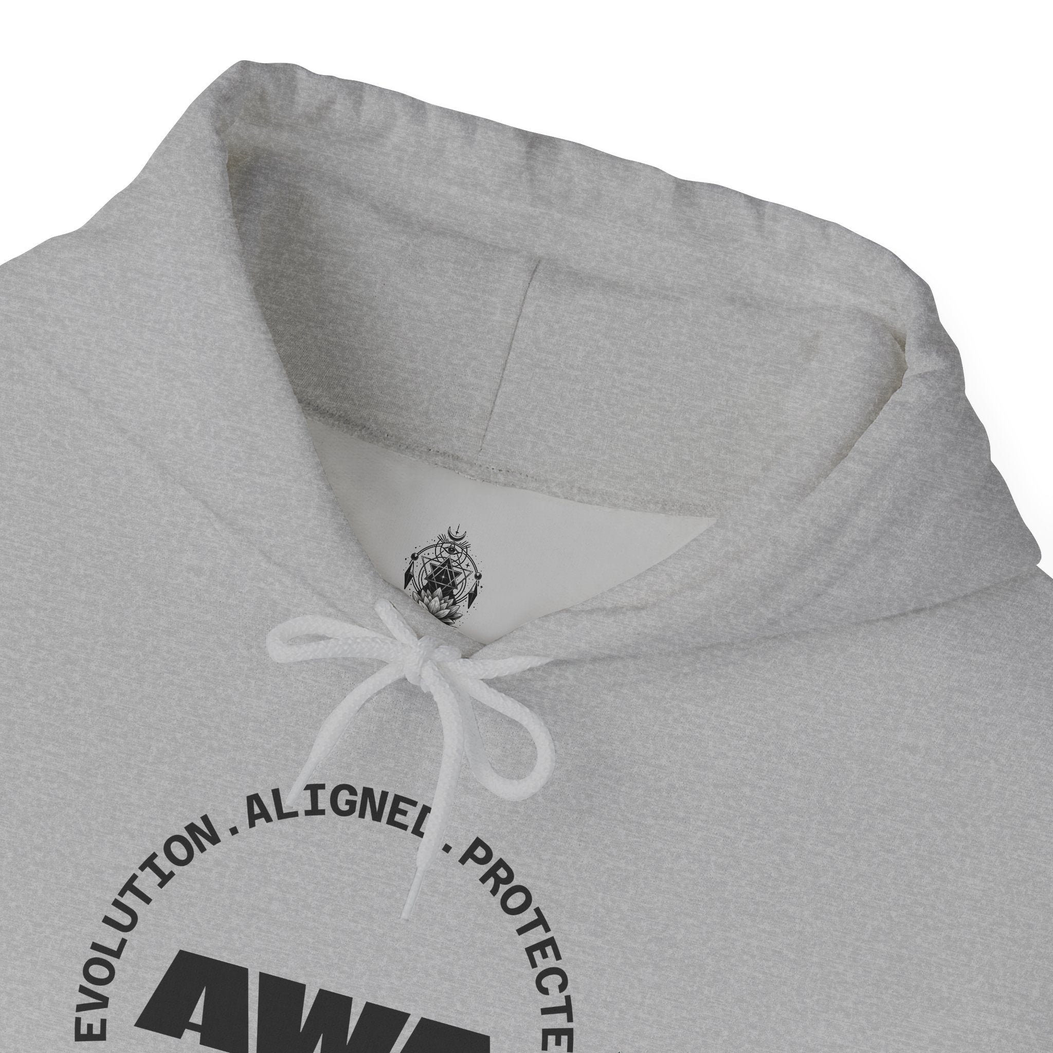 AWA Circle Logo Hoodie — Minimalist Monochrome Pullover