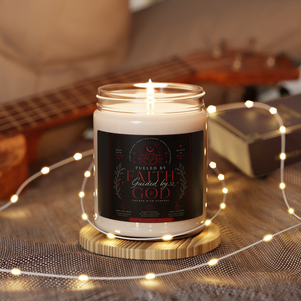 Faith Guided by God Scented Soy Candle — 9oz Inspirational Religious Candle