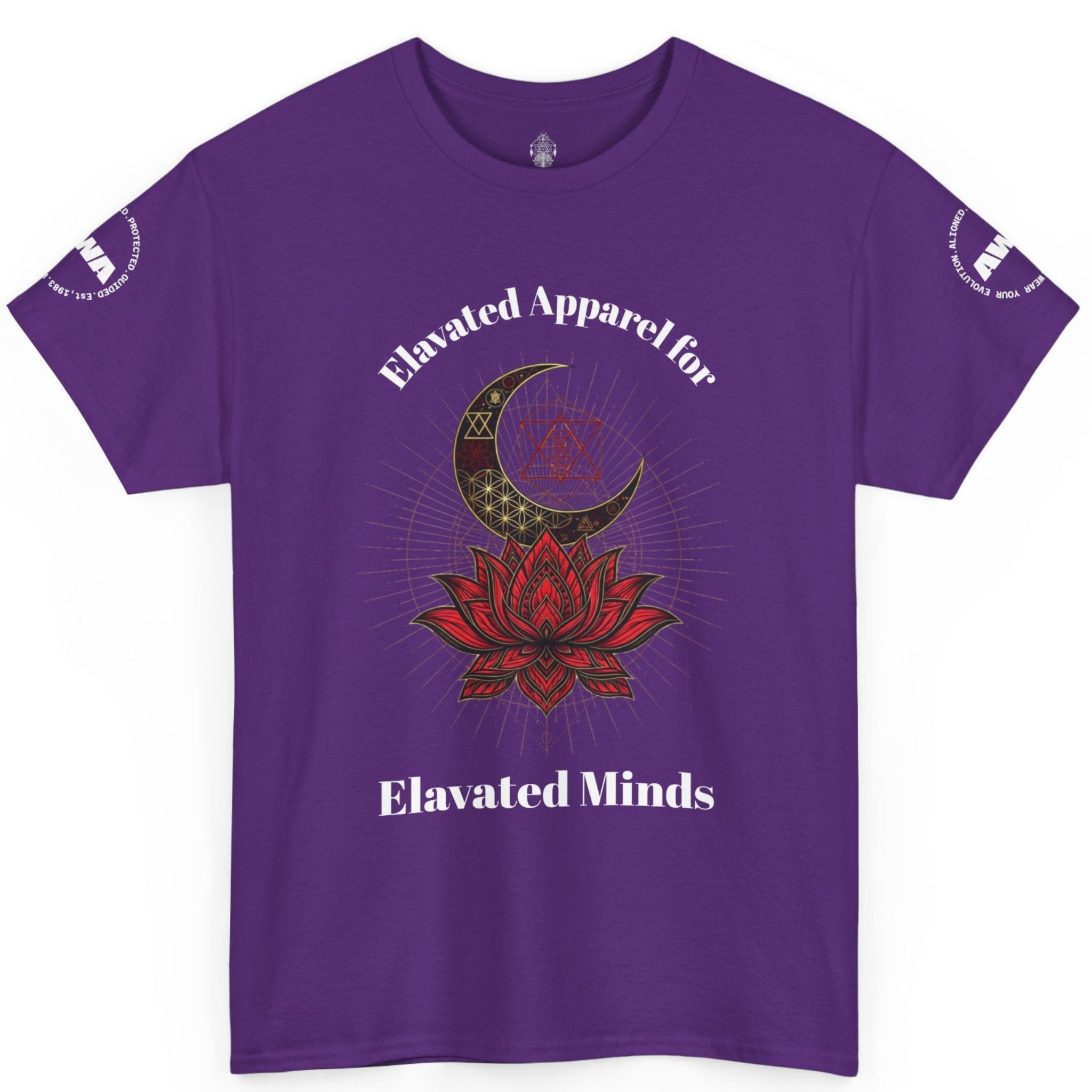 Elevated Minds Lotus Tee — Spiritual Graphic T-Shirt with Moon & Lotus - Awaken Within Apparel