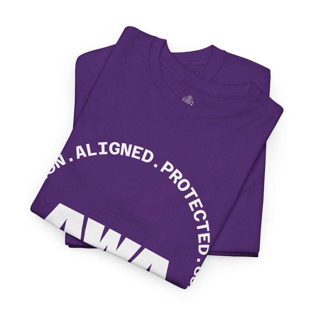 AWA Circle Logo Tee — Bold Black Graphic T‑Shirt with 'AWA' Emblem