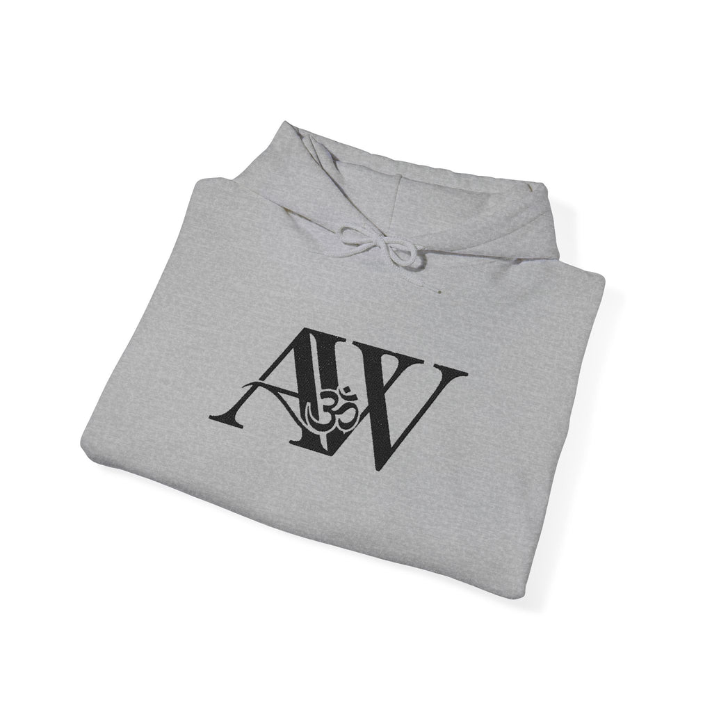 AWA Hero Logo Hoodie — AW Om Serif Monogram Pullover Sweatshirt