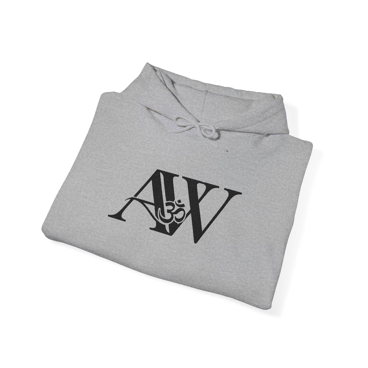 AWA Hero Logo Hoodie — AW Om Serif Monogram Pullover Sweatshirt