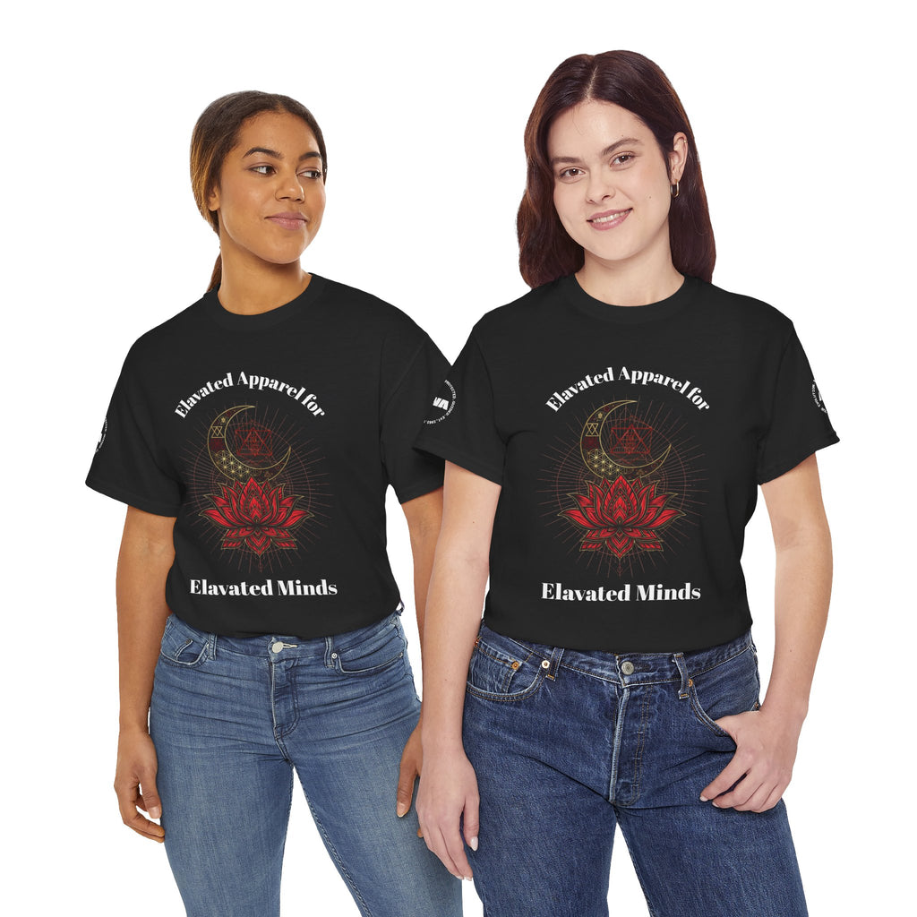 Elevated Minds Lotus Tee — Spiritual Graphic T-Shirt with Moon & Lotus - Awaken Within Apparel