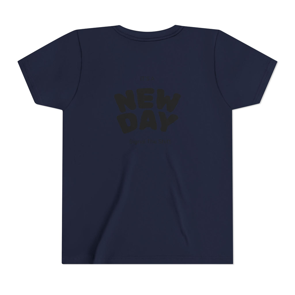 Youth Tee — "Awaken Within" Lotus Front & "It's a New Day" Back Inspirational Shirt