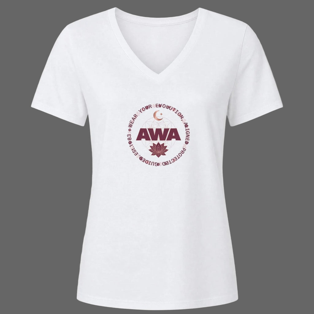AWA Floral Crest V-Neck Tee