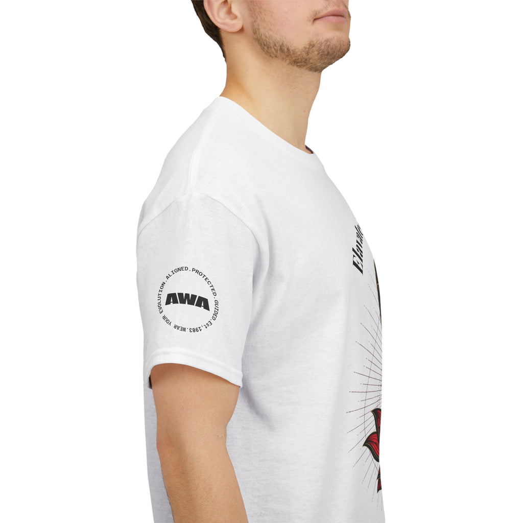Lotus Moon Tee — "Elevated Minds" Spiritual Graphic T-Shirt - Awaken Within Apparel