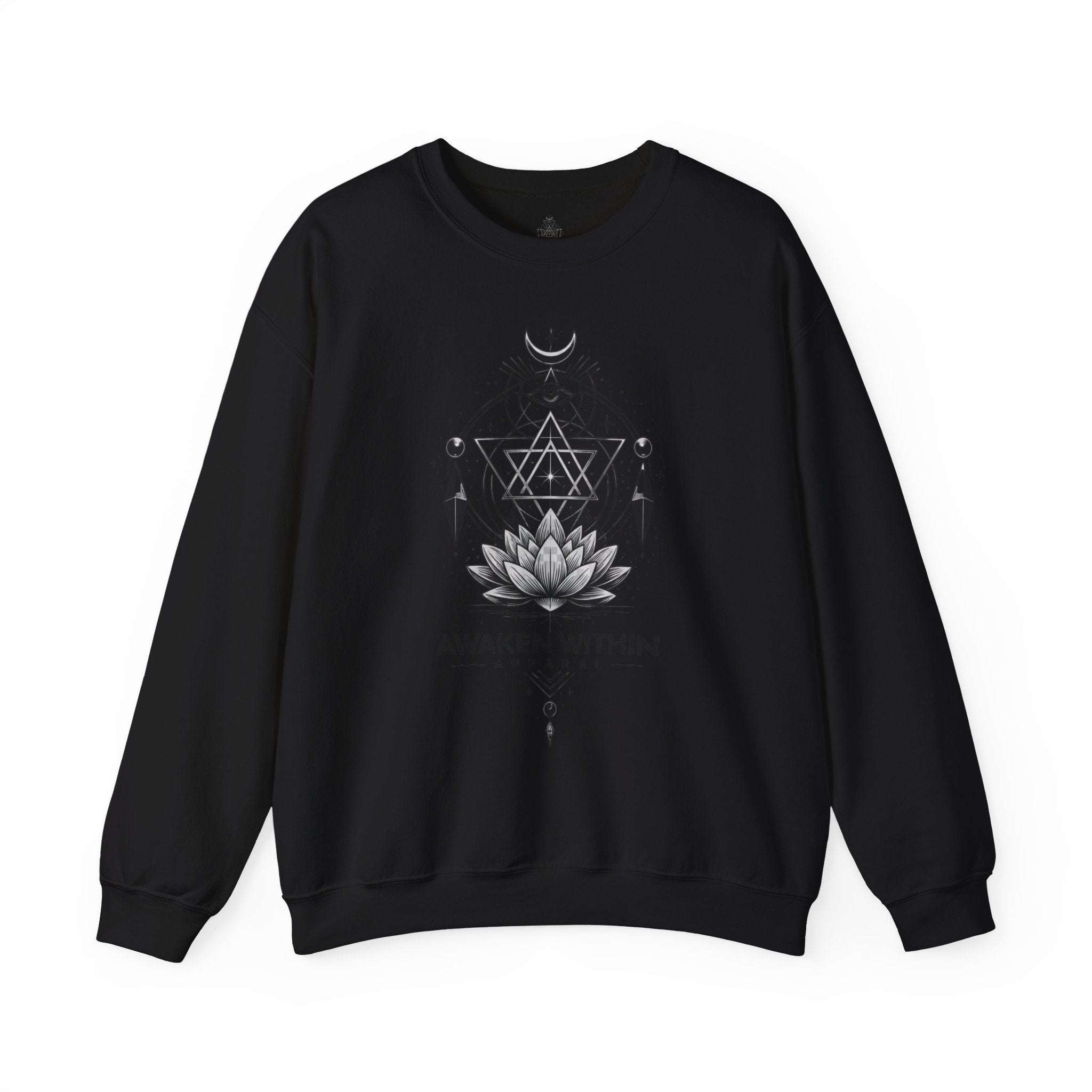 Lotus & Geometric Spiritual Crewneck Sweatshirt