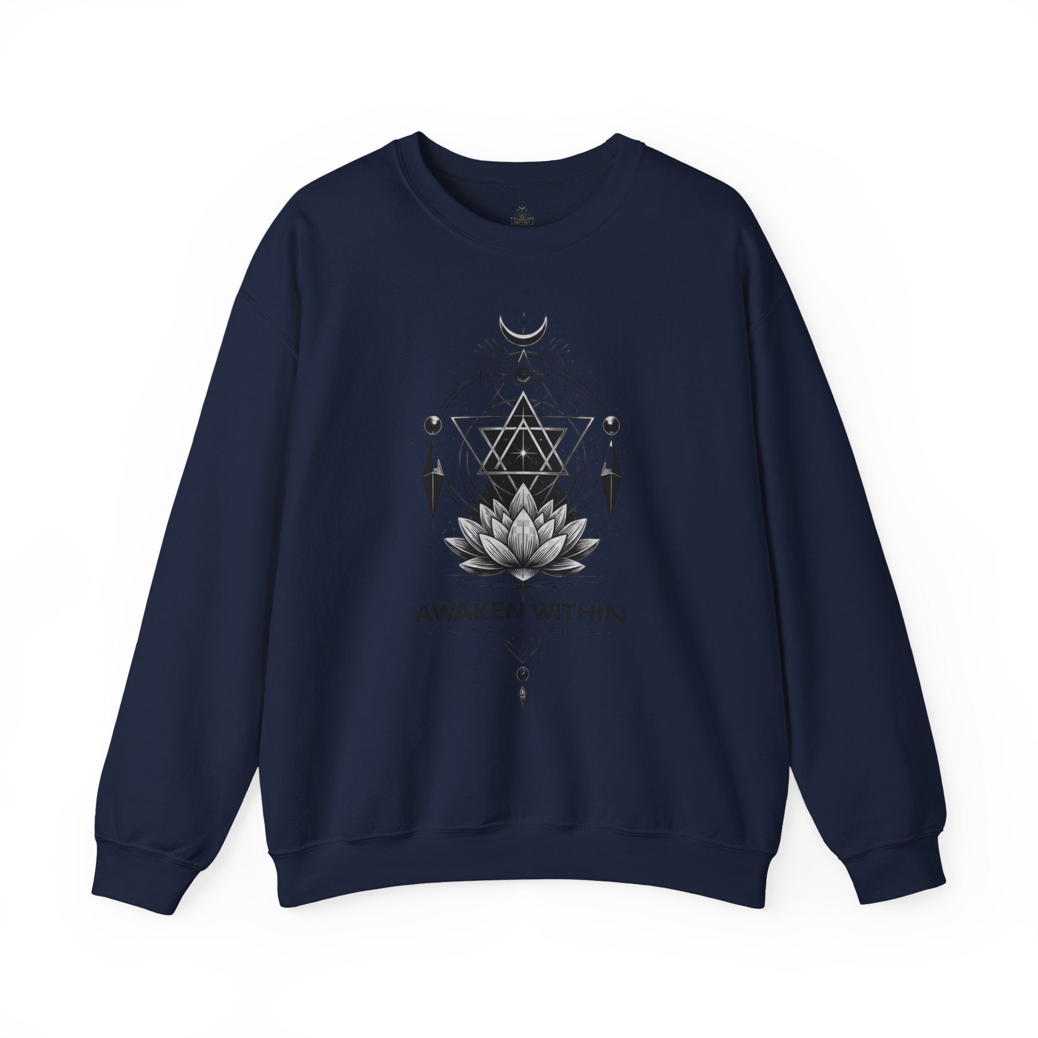 Lotus & Geometric Spiritual Crewneck Sweatshirt