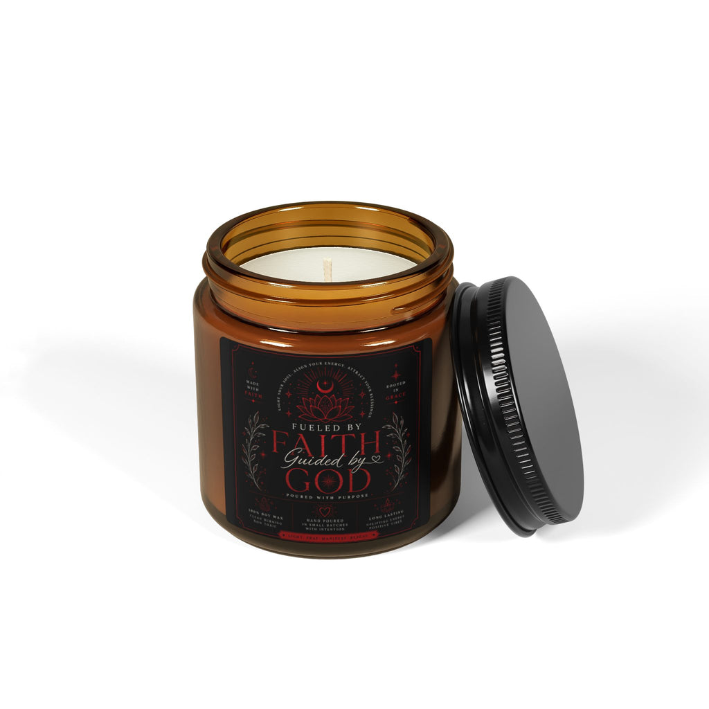 Faith & God Scented Soy Candle — Amber Jar Aromatherapy Candle (Multi-Size)
