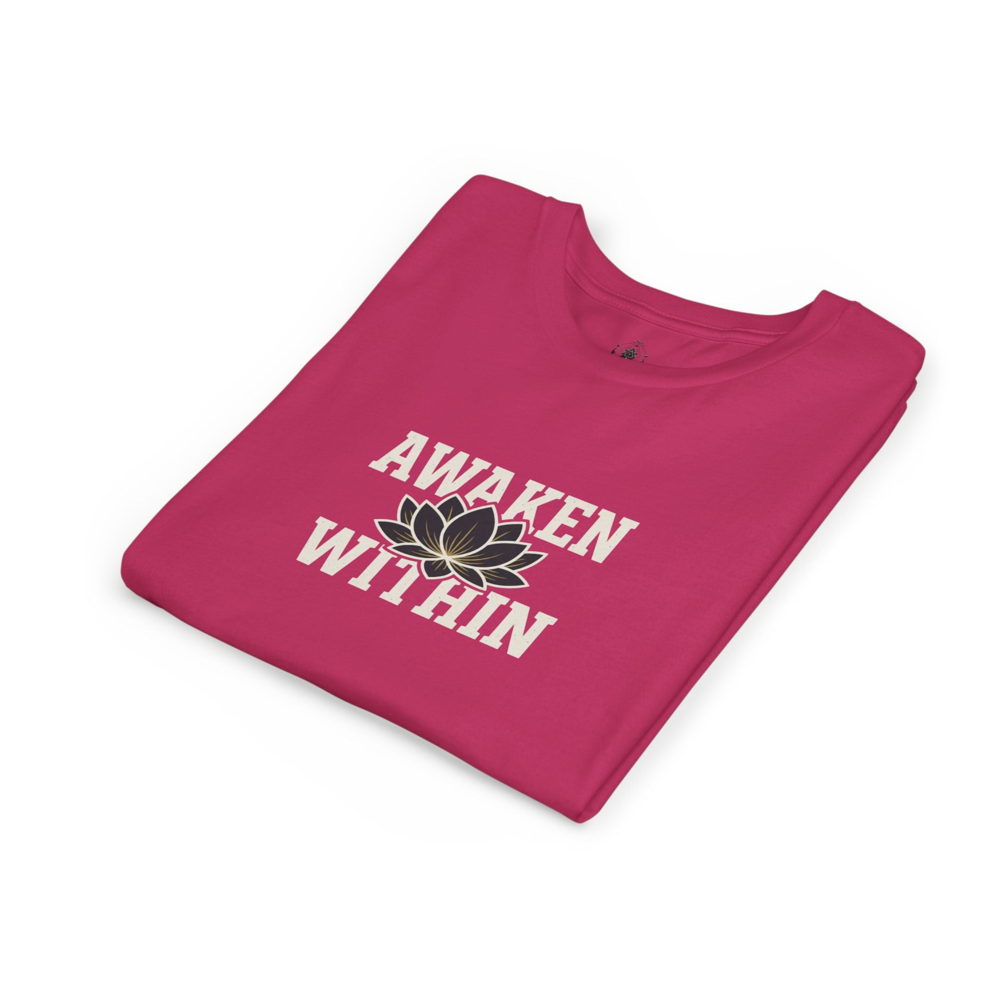 Youth Tee — "Awaken Within" Lotus Front & "It's a New Day" Back Inspirational Shirt