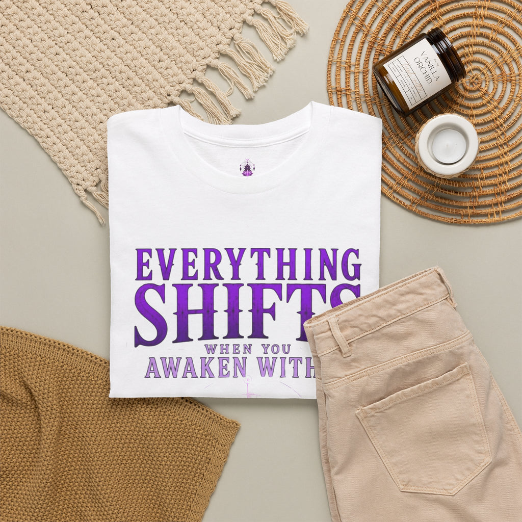 Spiritual Meditation T-Shirt — "Everything Shifts When You Awaken Within" Yoga Tee - Awaken Within Apparel
