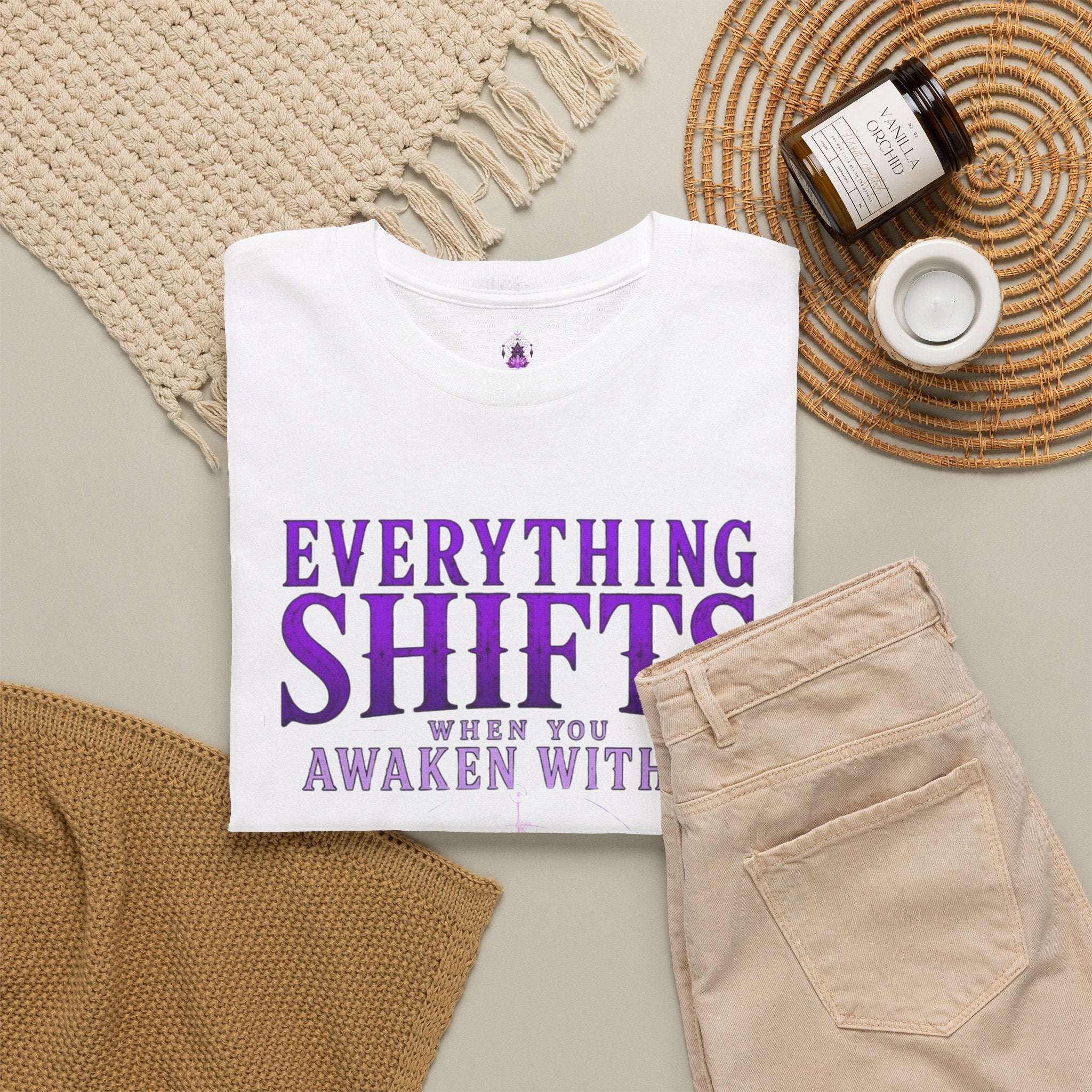 Spiritual Meditation T-Shirt — "Everything Shifts When You Awaken Within" Yoga Tee - Awaken Within Apparel