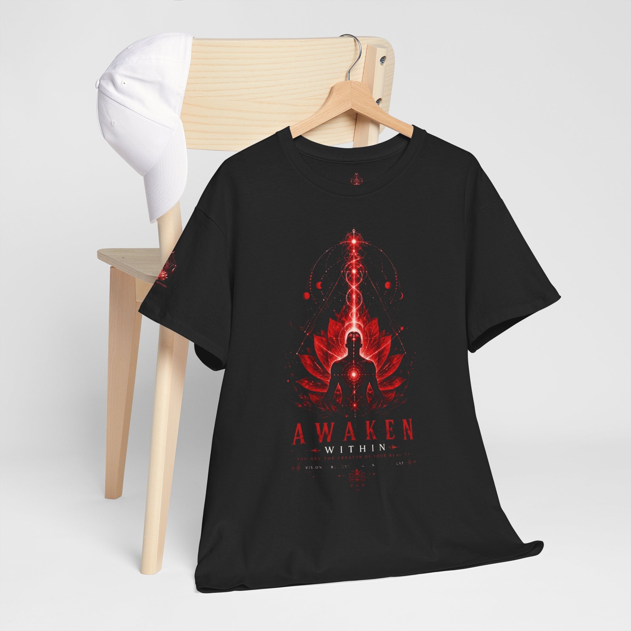 Awaken Meditation T-Shirt — Red Lotus Spiritual Tee - Awaken Within Apparel