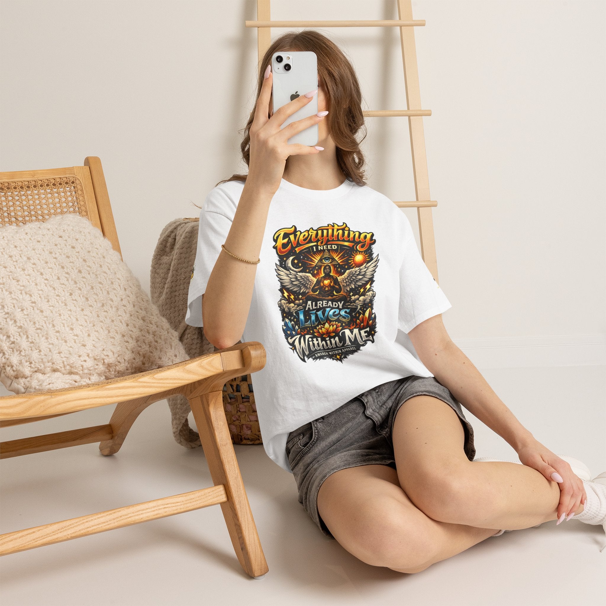 Everything I Need Already Lives Within Me Tee – Inspirational Eagle Graphic T-Shirt - Awaken Within Apparel