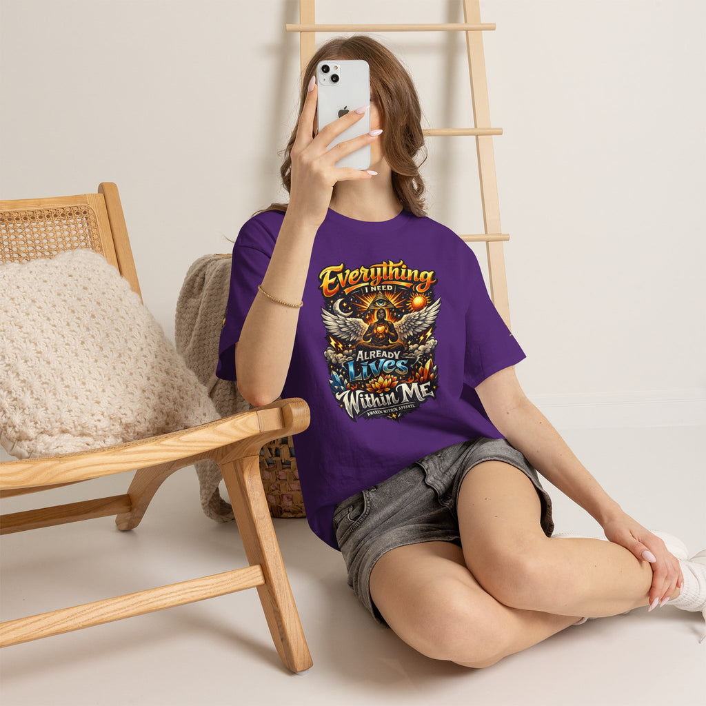 Everything I Need Already Lives Within Me Tee – Inspirational Eagle Graphic T-Shirt - Awaken Within Apparel