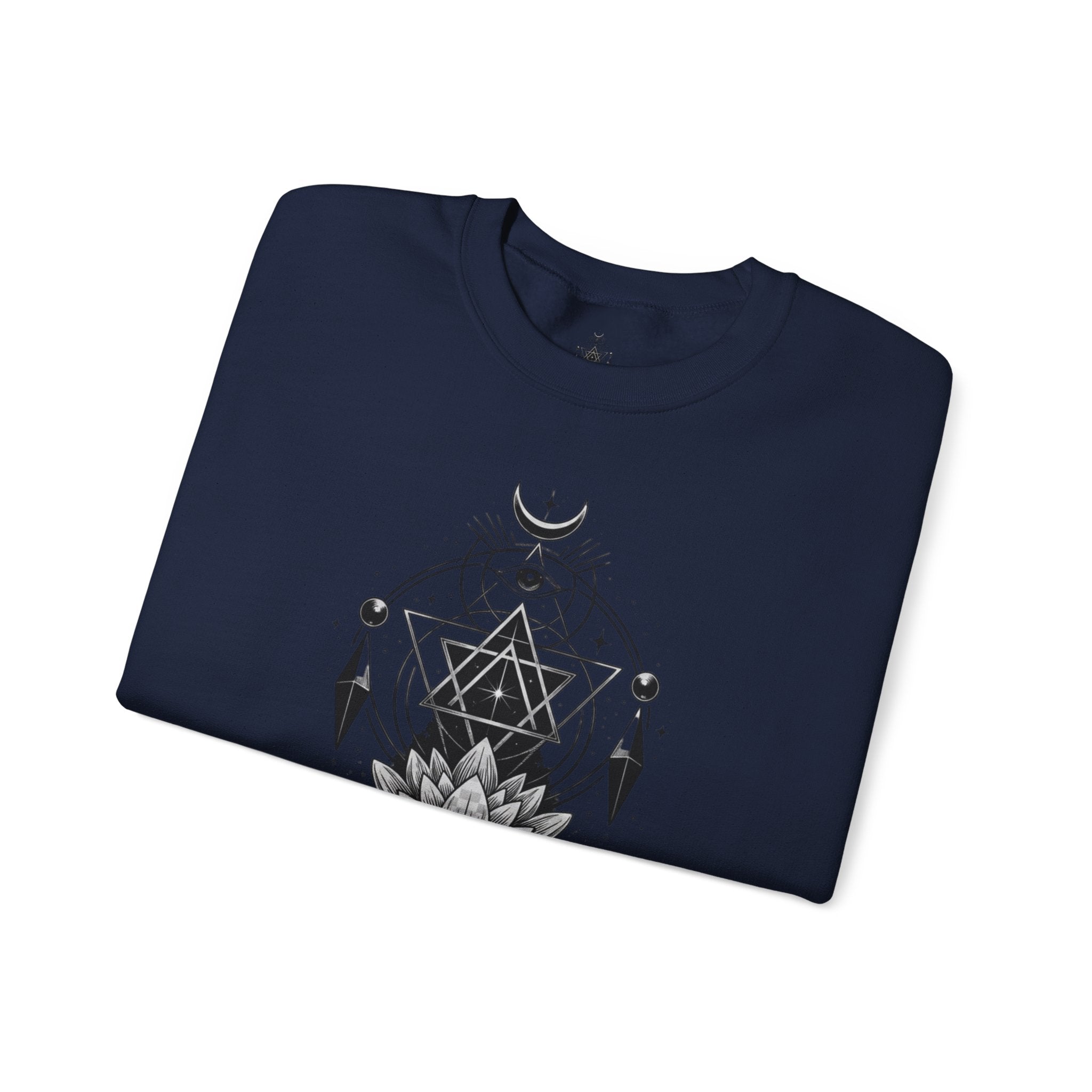 Lotus & Geometric Spiritual Crewneck Sweatshirt