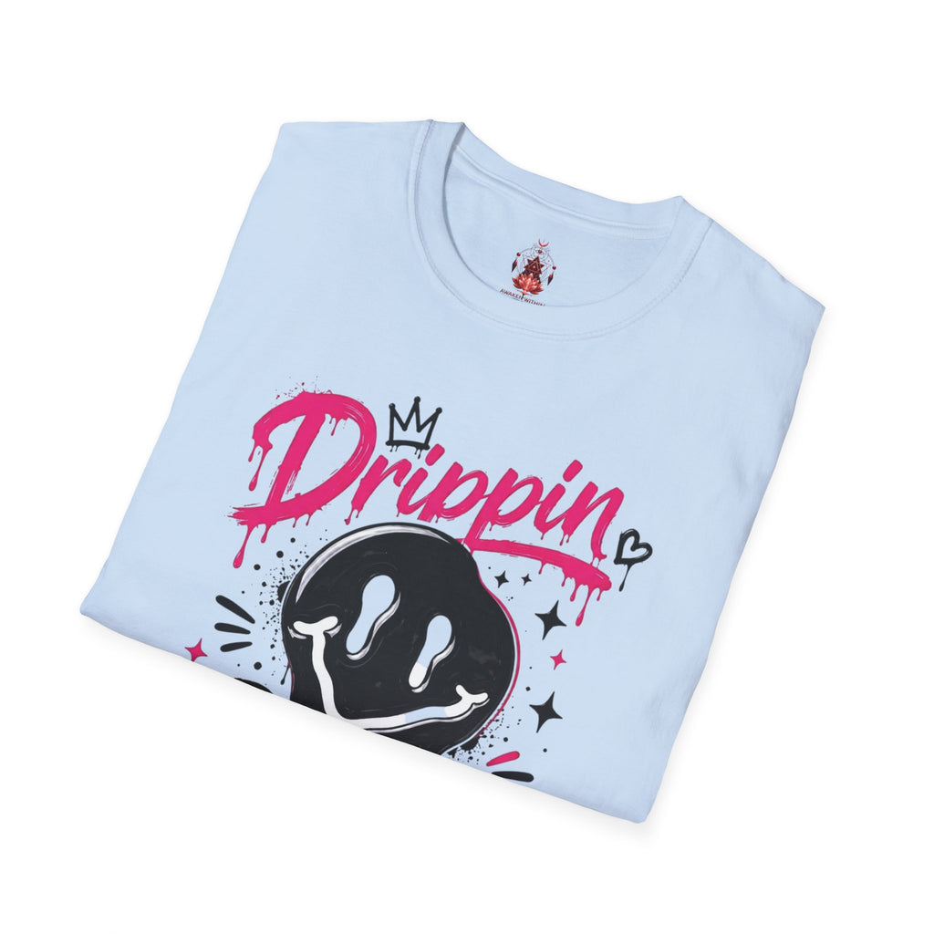 Drippin' Smiley Face Positive Vibes-T-Shirt