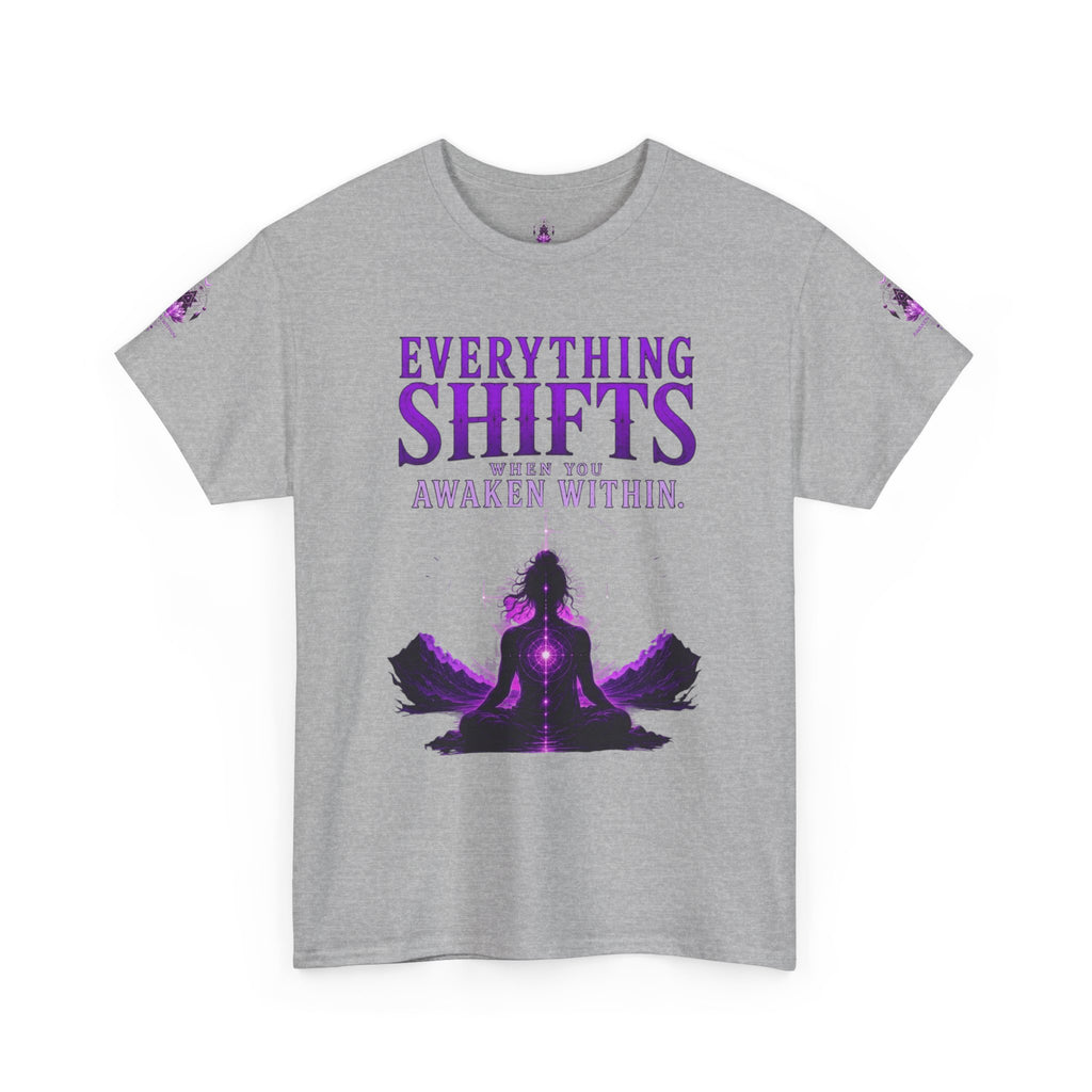 Spiritual Meditation T-Shirt — "Everything Shifts When You Awaken Within" Yoga Tee - Awaken Within Apparel