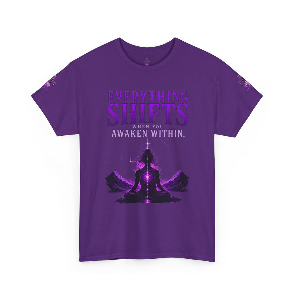 Spiritual Meditation T-Shirt — "Everything Shifts When You Awaken Within" Yoga Tee - Awaken Within Apparel