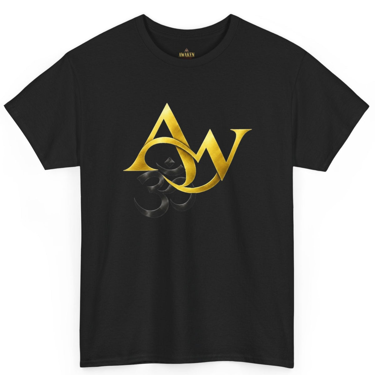 AW x Om Interlocked Tee — Gold & Black Sacred Symbol Graphic T-Shirt