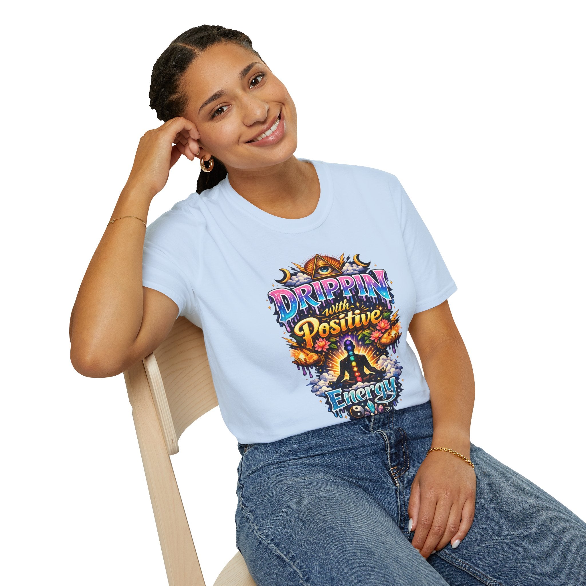 Positive Energy T-Shirt — 'Drippin' with Positive' Psychedelic Graphic Tee