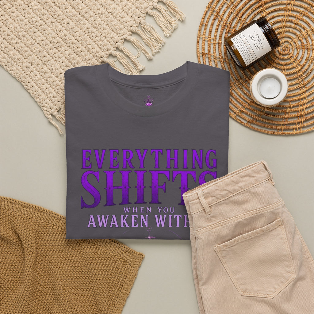 Spiritual Meditation T-Shirt — "Everything Shifts When You Awaken Within" Yoga Tee - Awaken Within Apparel
