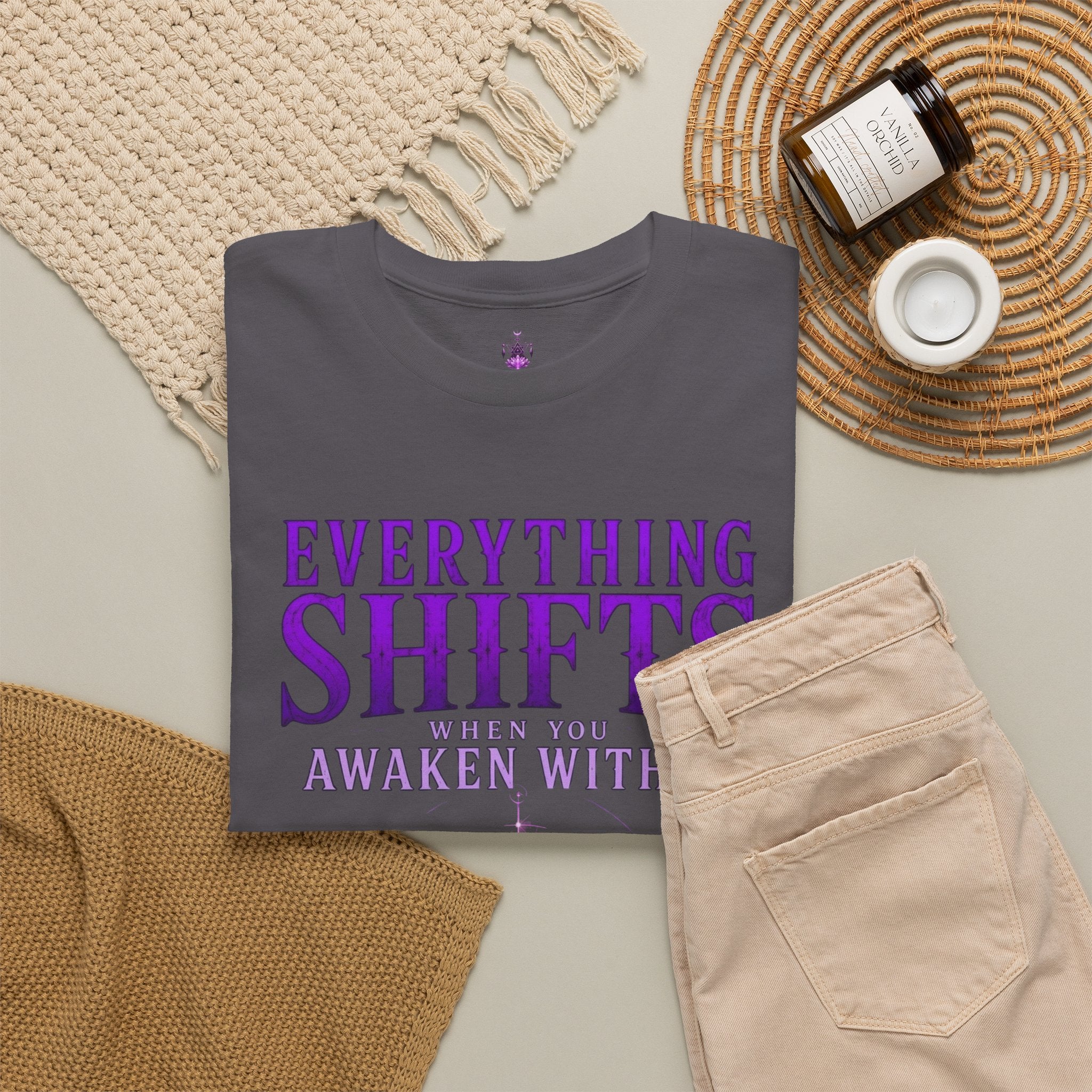 Spiritual Meditation T-Shirt — "Everything Shifts When You Awaken Within" Yoga Tee - Awaken Within Apparel