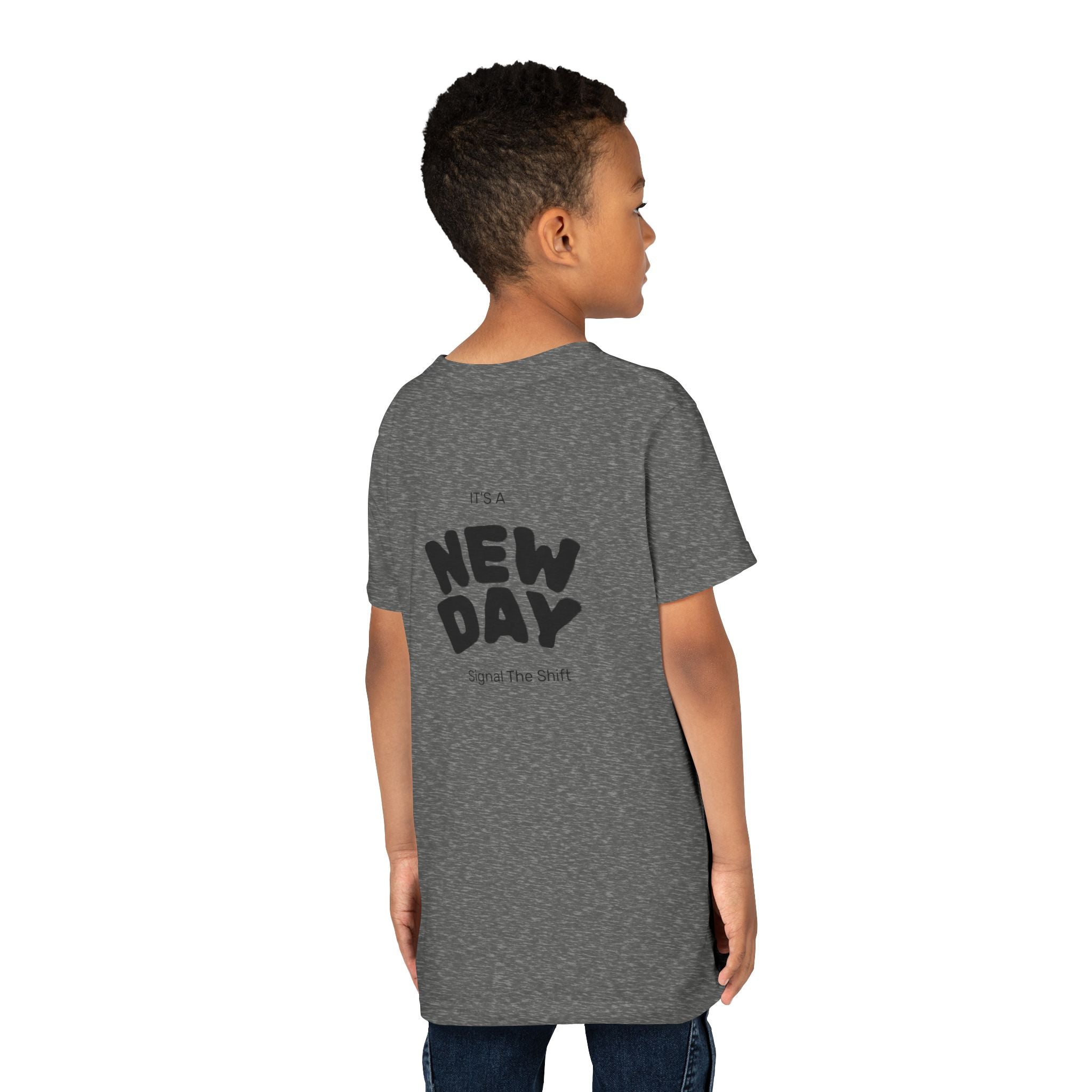 Youth Tee — "Awaken Within" Lotus Front & "It's a New Day" Back Inspirational Shirt