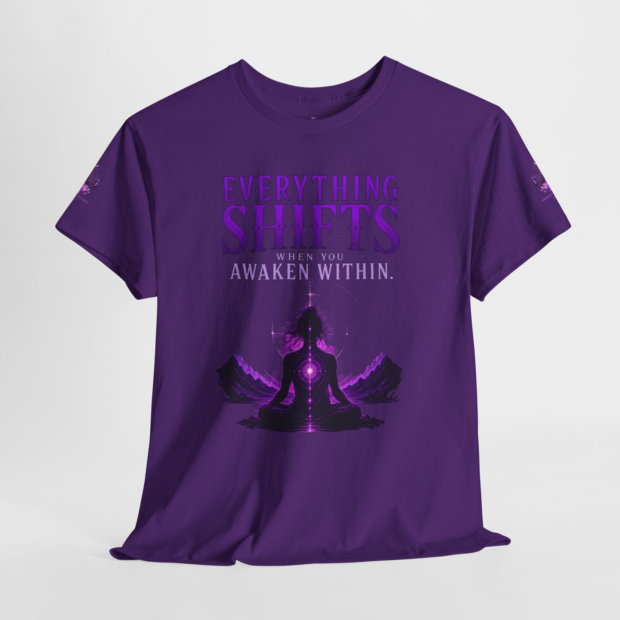 Spiritual Meditation T-Shirt — "Everything Shifts When You Awaken Within" Yoga Tee - Awaken Within Apparel
