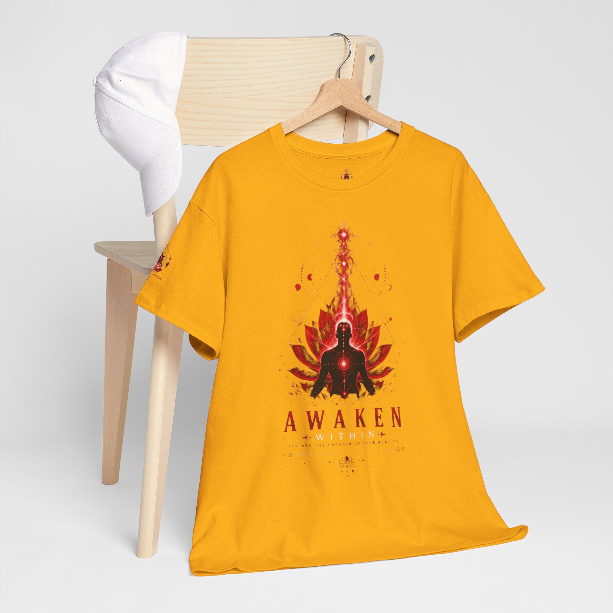 Awaken Meditation T-Shirt — Red Lotus Spiritual Tee - Awaken Within Apparel
