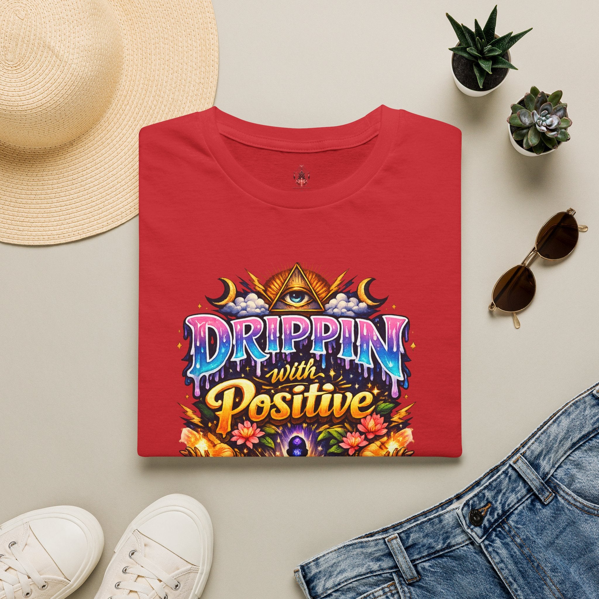Positive Energy T-Shirt — 'Drippin' with Positive' Psychedelic Graphic Tee