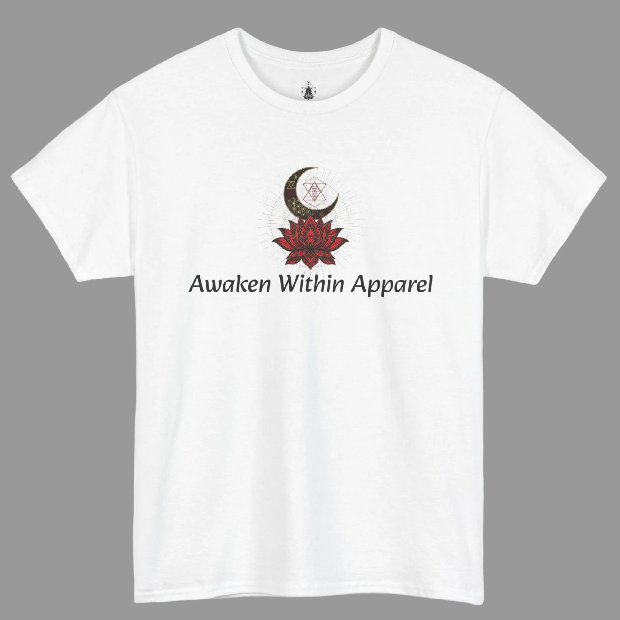 Awaken Within Apparel Tee — Crescent Moon & Sun Spiritual Graphic T-Shirt