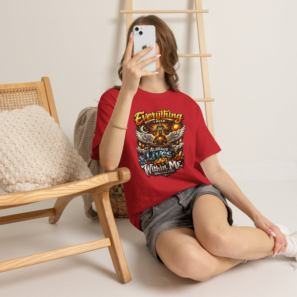 Everything I Need Already Lives Within Me Tee – Inspirational Eagle Graphic T-Shirt - Awaken Within Apparel