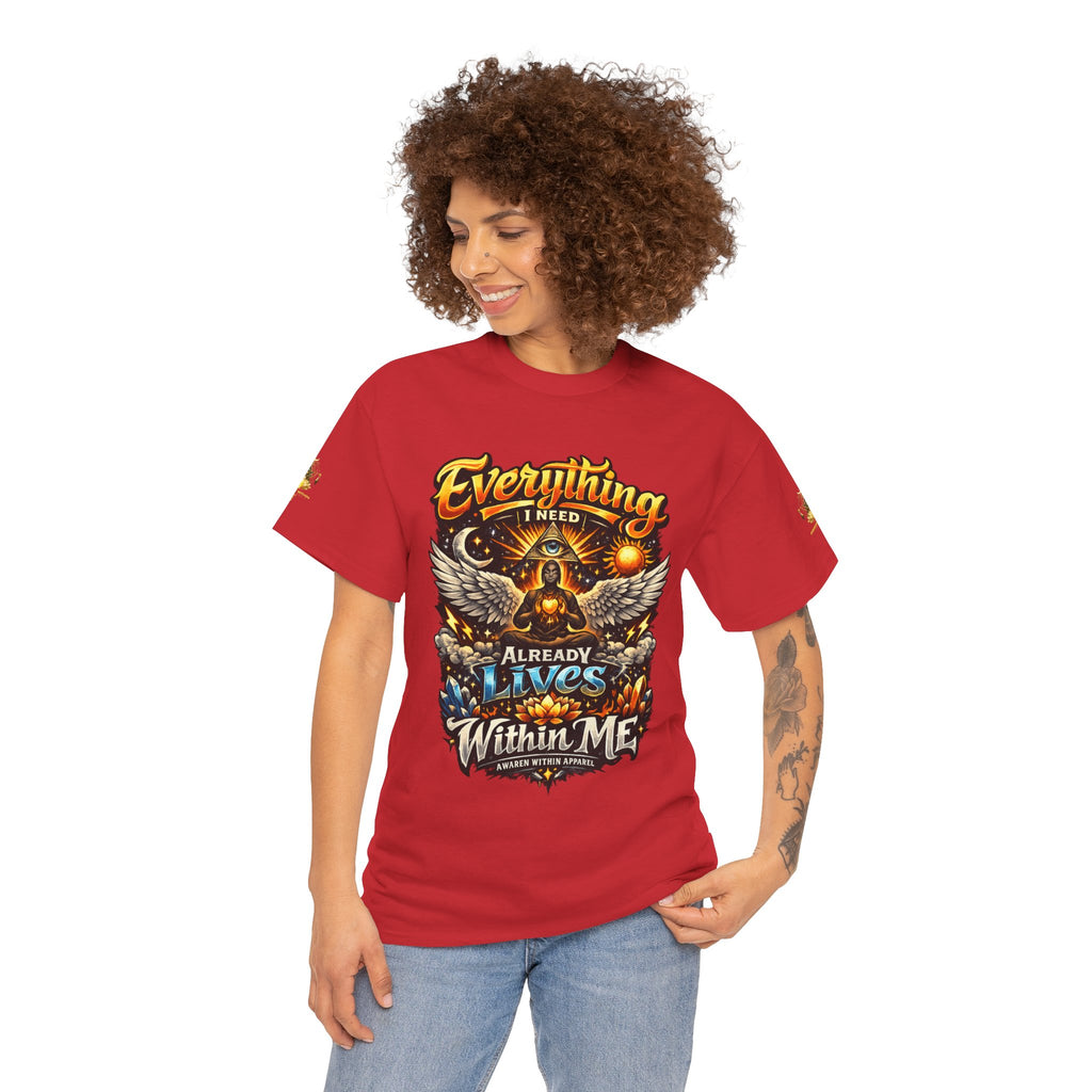 Everything I Need Already Lives Within Me Tee – Inspirational Eagle Graphic T-Shirt - Awaken Within Apparel