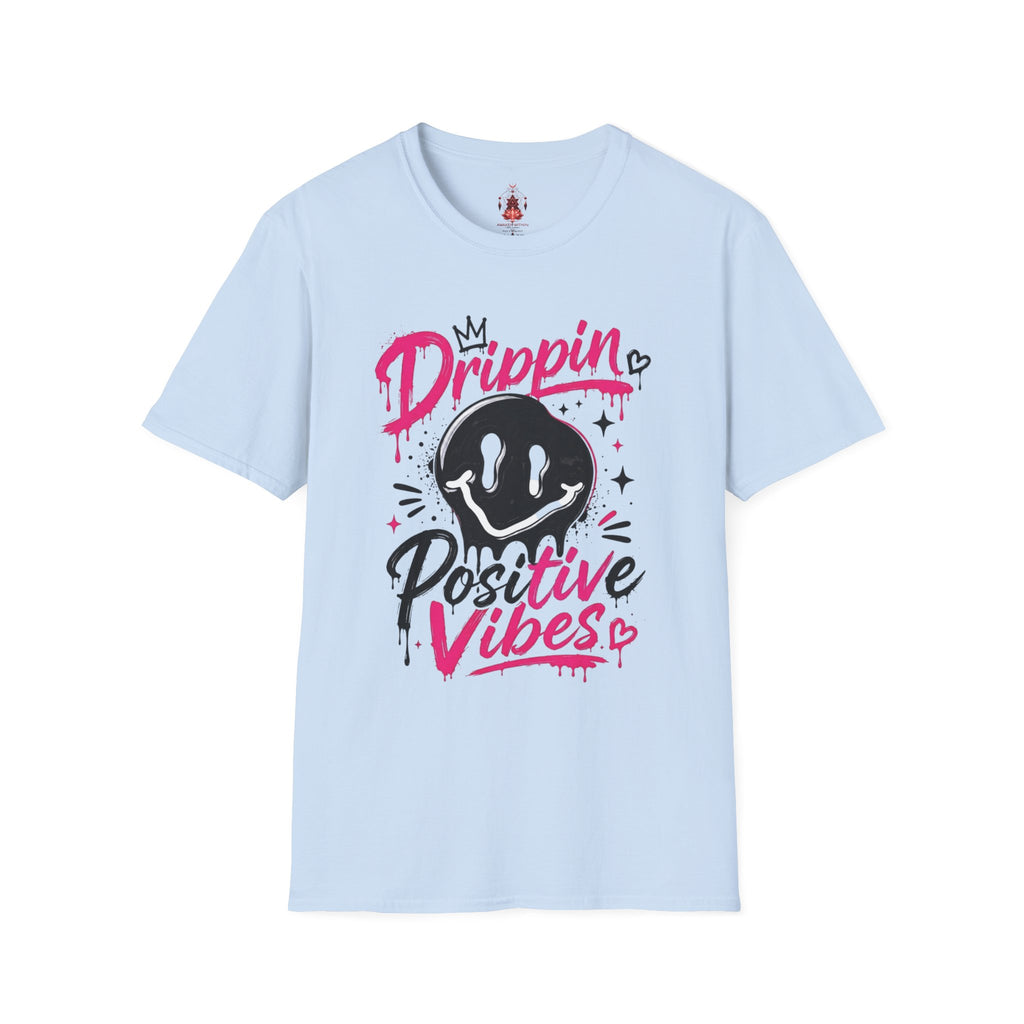 Drippin' Smiley Face Positive Vibes-T-Shirt