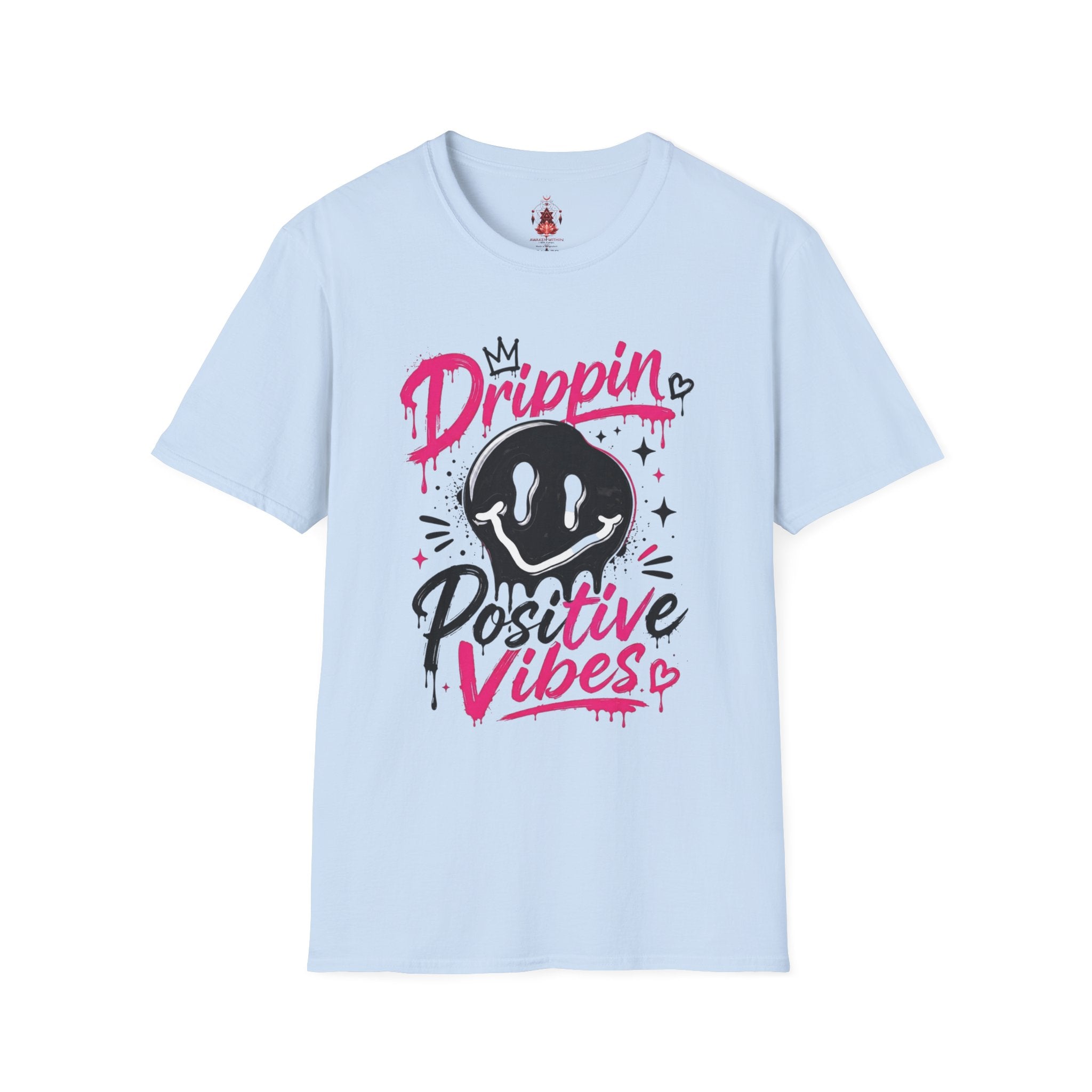 Drippin' Smiley Face Positive Vibes-T-Shirt